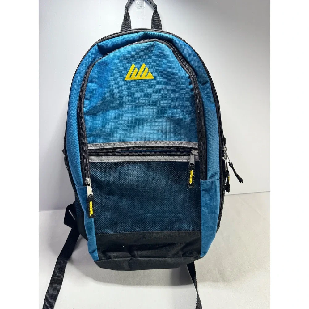 Mountain Ridge‎ Blue Black Backpack Padded Straps Mesh Pockets Reflective Strip